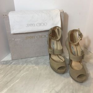 Jimmy Choo Camel Strapy Heel size 37